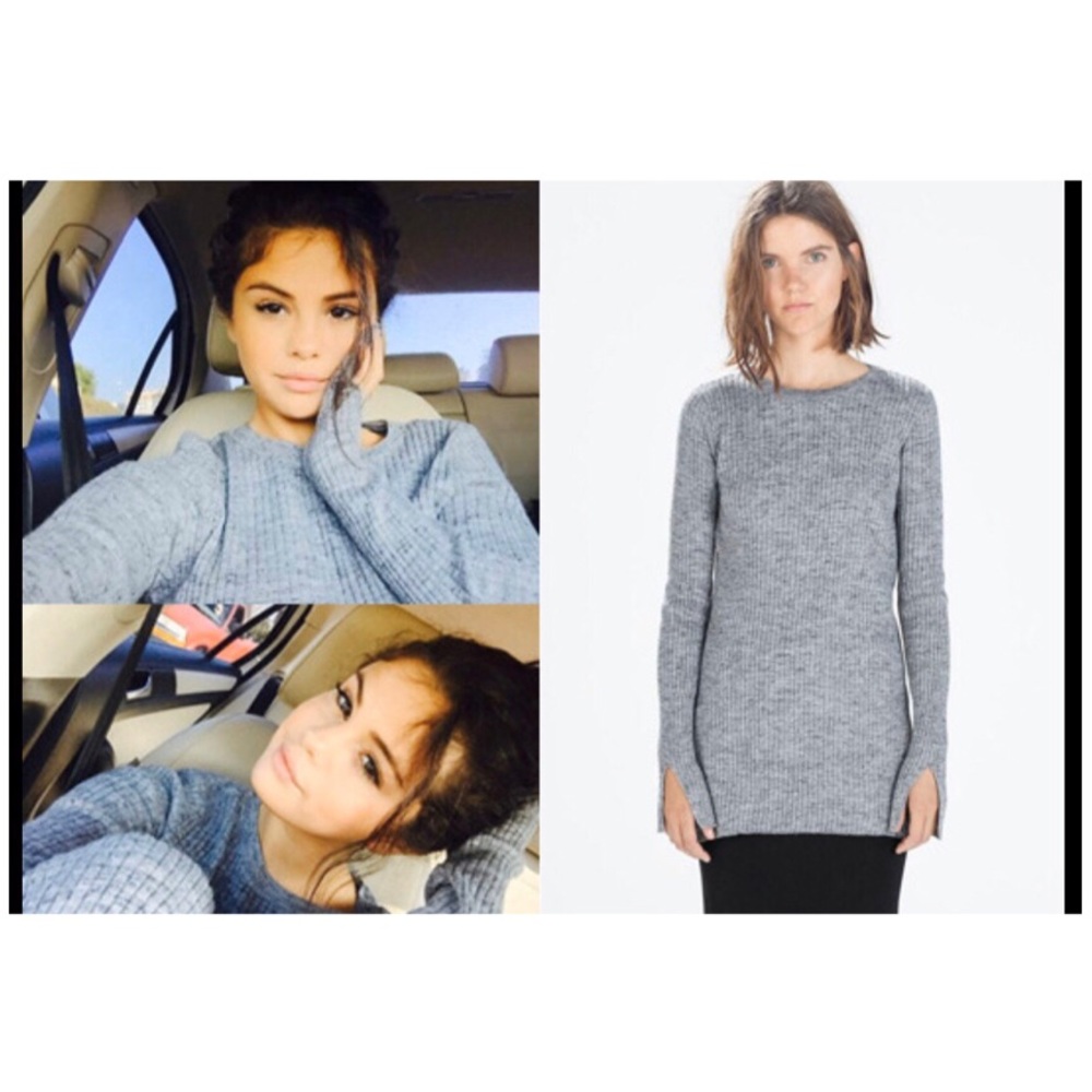 Zara Ribbed Side Slits Sweater